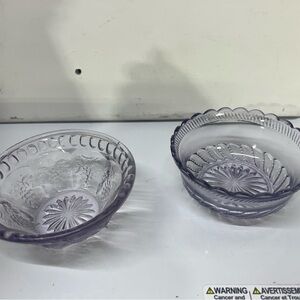 Vintage Set of Two  Sun Color Purple Small Glass bowls.